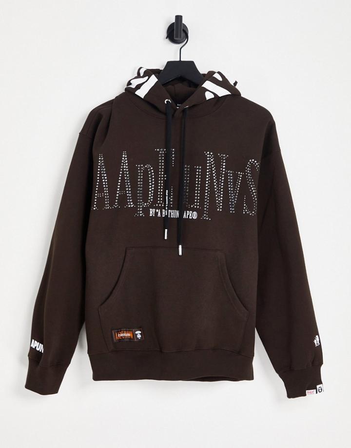 Aape By A Bathing Ape Universe Oversize Hoodie In Off Brown