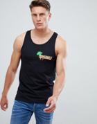 Jack & Jones Originals Tank With Fluro Graphic - Black