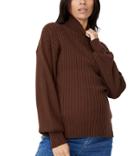 Cotton: On Maternity Roll Neck Pullover In Brown