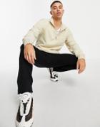 Jack & Jones Originals 1/4 Zip Fleece In Beige-neutral