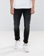 Only & Sons Slim Fit Jeans In Distress Jog Denim - Black