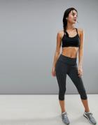 Adidas Training 3/4 Length Legging In Gray - Black