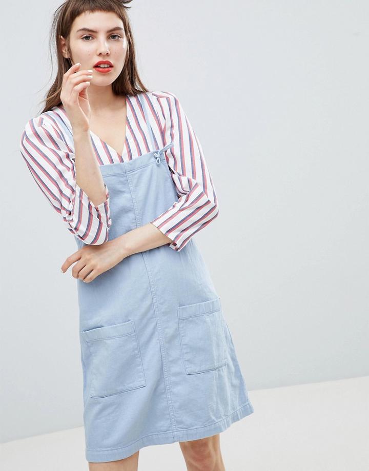 Monki Tie Strap Sun Dress In Blue - Blue