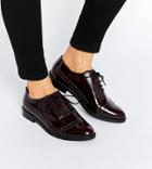Asos Makeup Wide Fit Leather Brogues - Brown