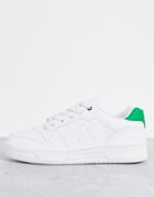 Truffle Collection Lace Up Sneakers In White/green