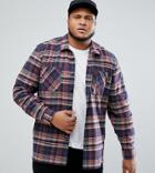 Asos Plus Oversized Vintage Check Shirt In Navy - Navy