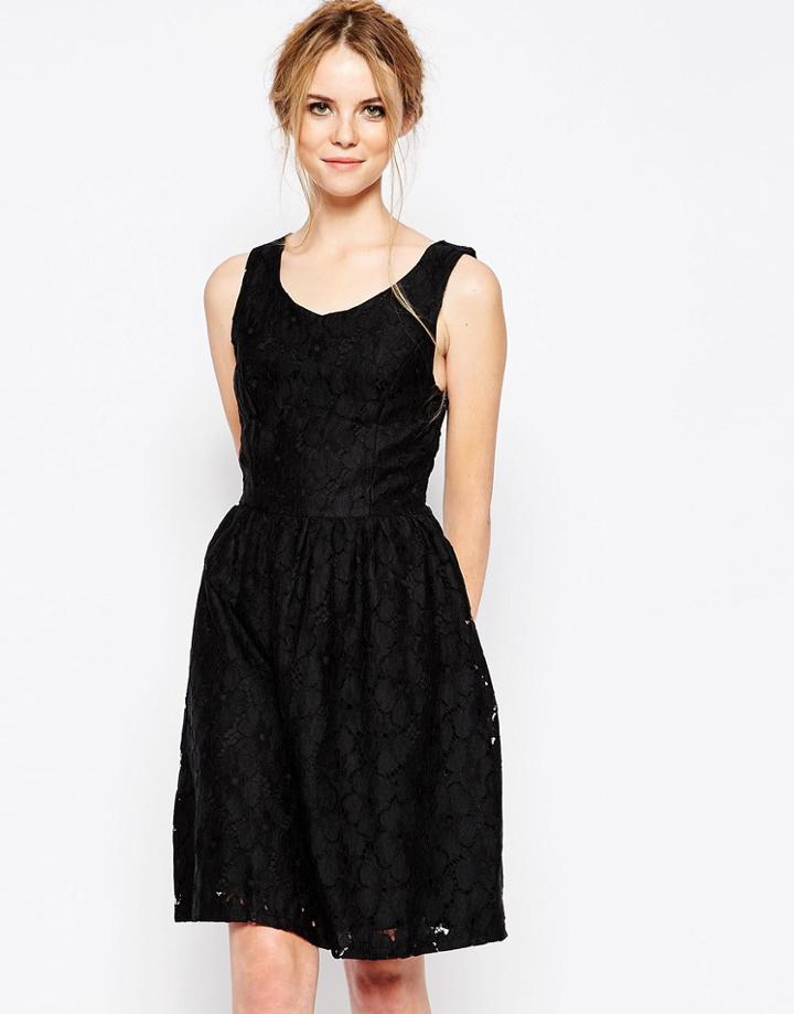 Minimum Lace Skater Dress - Black