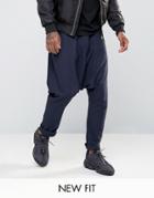 Asos Extreme Drop Crotch Joggers In Navy - Navy