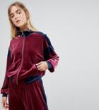Weekday Two-piece Color Block Velvet Track Top