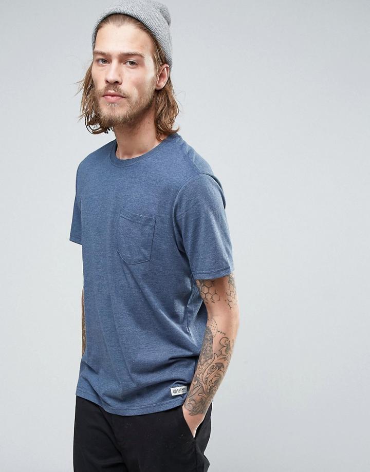 Element Basic Pocket T-shirt In Blue Heather - Blue