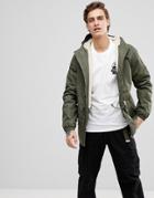 Element Stark Sherpa Lined Parka In Khaki - Green