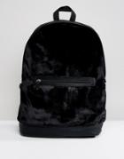 Asos Backpack In Black Velvet - Black