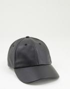 Reclaimed Vintage Inspired Unisex Pu Cap In Black