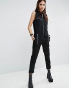 Tripp Nyc Utility Jumpsuit With Zips - Black