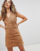 Pepe Jeans New Clare Real Suede Dress-brown