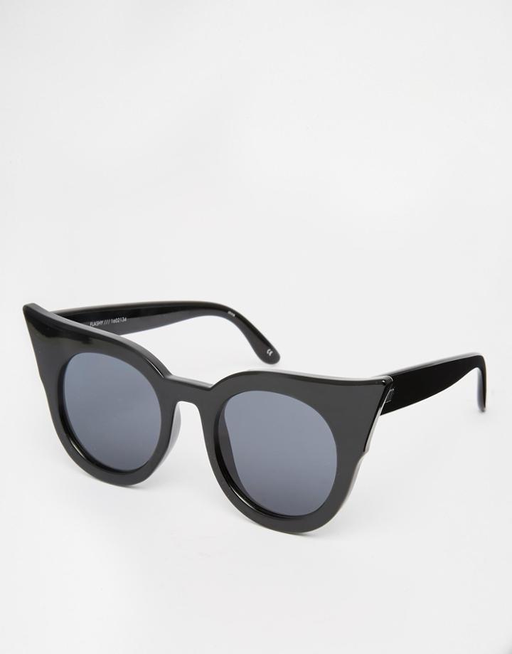 Le Specs Flashy Dramatic Cat Eye Sunglasses