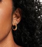 Asos Design 14k Gold Plated 12mm Hoop Earrings With Multi Color Crystal Design