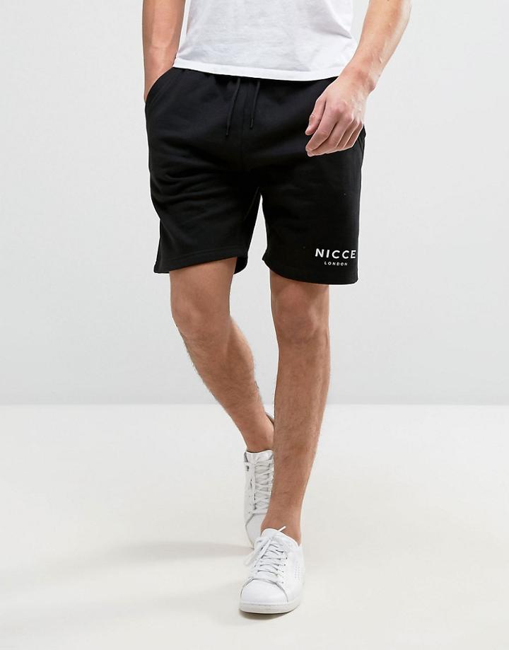 Nicce London Logo Shorts In Black - Black