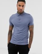 Asos Design Organic Polo In Jersey In Gray