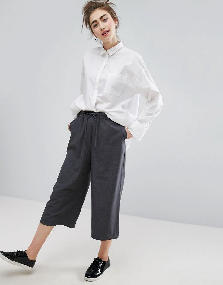 Monki Culotte Pants - Gray