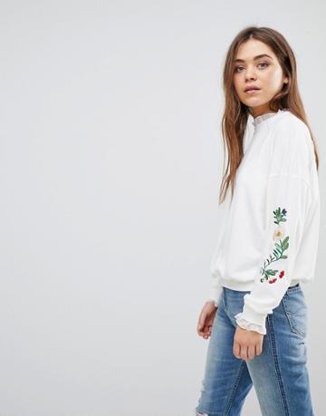 After Market Embroidered Sweatshirt - White
