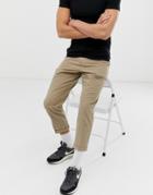 Another Influence Pleated Loose Cropped Chinos-stone