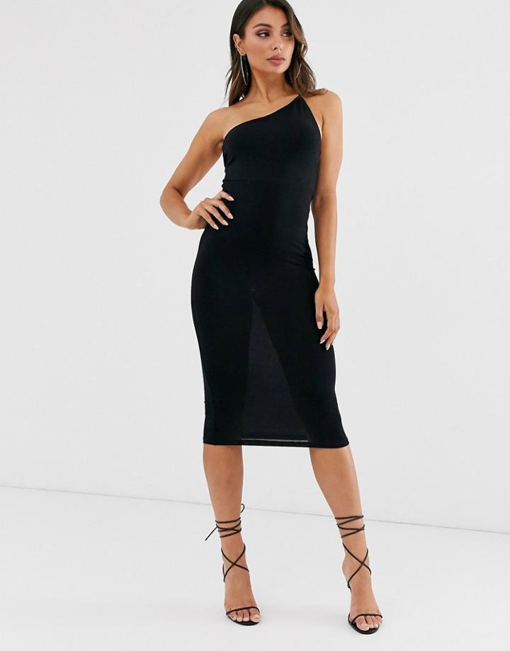 Asos Design Going Out One Shoulder Bodycon Midi Dress