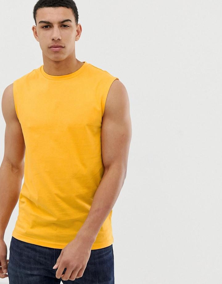 Asos Design Organic Tank Tank In Yellow - Yellow