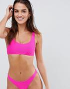 Lepel London Ribbed Cropped Bikini Top - Pink