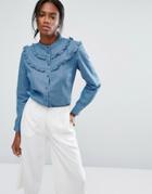 Getsuz Braxton Pinstripe Chambray Shirt - Blue