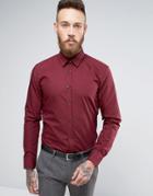 Hugo By Hugo Boss Elisha Shirt Poplin Slim Fit In Red - Red