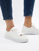 Ted Baker White Leather Sneakers With Rose Gold - White