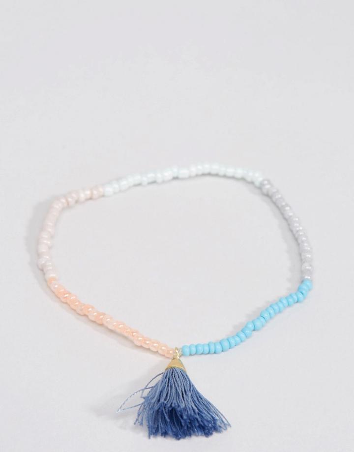 Pilgrim Beaded Tassel Friendship Bracelet - Blue
