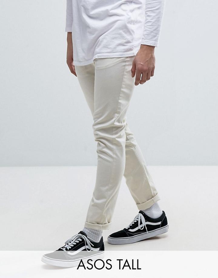 Asos Tall Skinny Chinos In Beige - Beige