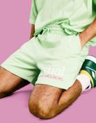 Asos Actual Health And Wellbeing Relaxed Shorts With Logo Print In Green - Part Of A Set