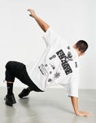 Asos Design Oversized T-shirt In White With Front And Photographic Back Print