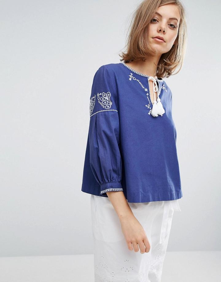 Vanessa Bruno Athe Canvas Tassel Top - Blue