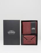 Saville Leather Wallet And Card Holder With Suede Inner Set - Red