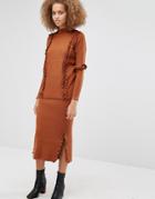 Warehouse Ruffle Skirt Co-ord - Copper
