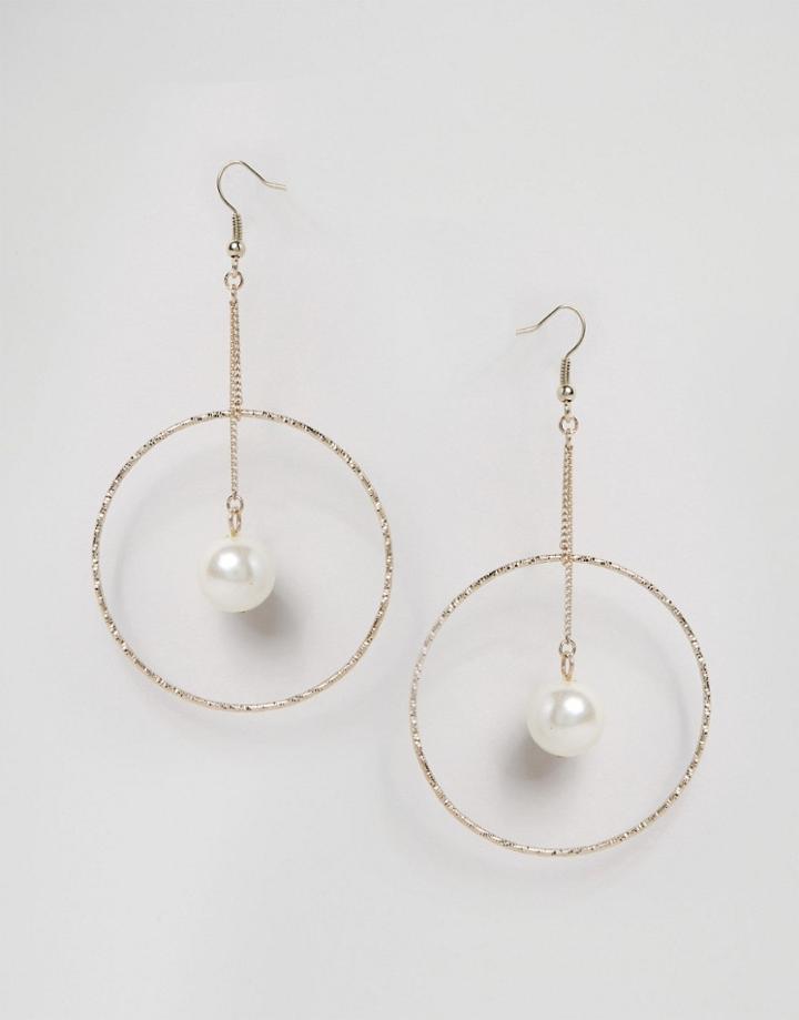 Lipsy Ariana Grande Pearl Circle Earrings - Gold