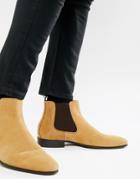 Aldo Chenadien Chelsea Boots In Beige Leather - Brown
