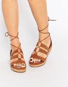 Call It Spring Fromiri Black Lace Up Sandals - Cognac
