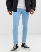 Asos Design Super Skinny Jeans In Baby Blue - Blue