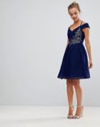 Little Mistress Prom Dress With Embellished Detail - Navy