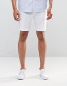 Asos Slim Smart Shorts In White Linen - White