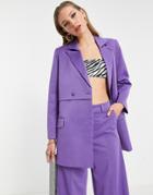 Extro & Vert Oversized Blazer With Panel In Purple