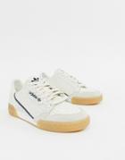 Adidas Originals Continental 80 Sneakers In White Snakeskin With Gum Sole - White