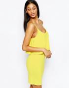 Club L Overlay Cami Midi Dress - Bright Yellow