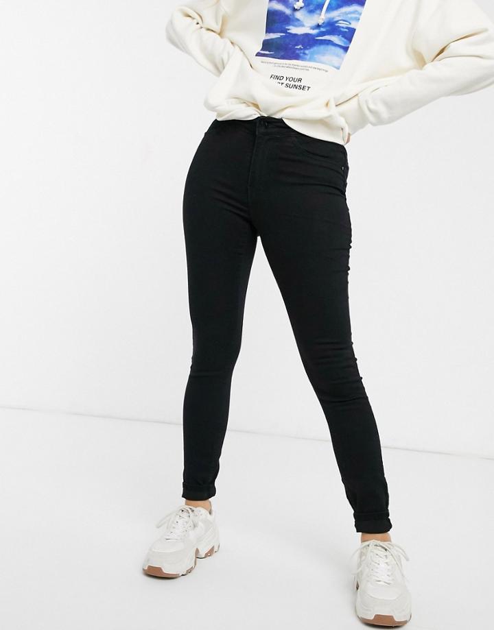 Jdy Ella High Waisted Skinny Jeans-black