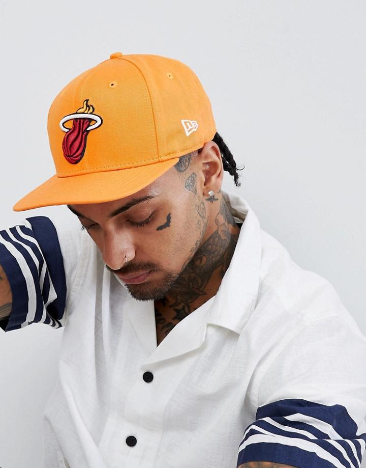 New Era 9fifty Coastal Heat Miami Heat Snapback Cap - Orange